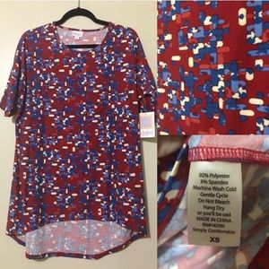Xs Lularoe Irma NWT red white blue leggings soft July 4
